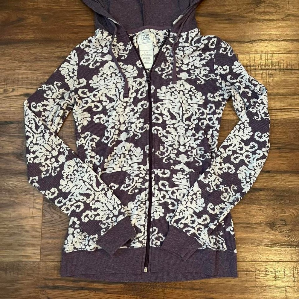 725 Orginals Purple Zip‎ Up Hoodie Pockets Loungewear Indie Sleaaze Streetwear - Picture 6 of 8